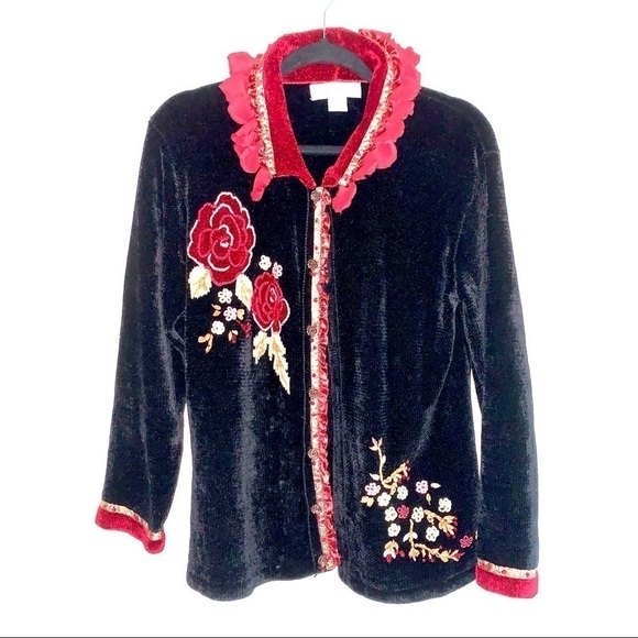 That Sweater Appliqué Embroidered Knit Cardigan - Picture 2 of 3